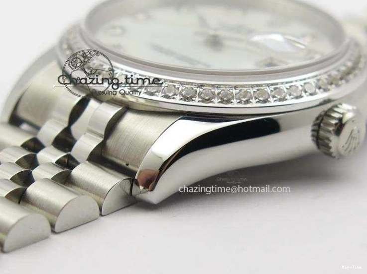 MiroTime 0216 DateJust 116234 BP Best Edition SS White MOP Dial Diamond Markers On SS Bracelet A2824 V ModernLook 3943